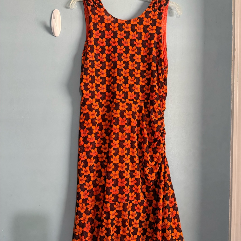 CAbi Orange and Black Floral Midi Dress - Picture 4 of 16